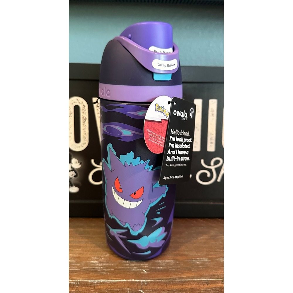 Pokemon 30th Anniversary Owala Kids FreeSip 16oz Water Bottle Gengar Target NWT